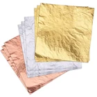 Горячая Распродажа ручные поделки 100 шт. 3 цвета золотосеребророзовое лист из золотой фольги Бумага Еда торт Декор золочение