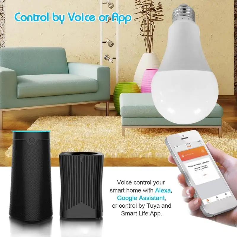 Беспроводная WiFi E26/E27 умная лампочка Alexa/Google Home APP дистанционное