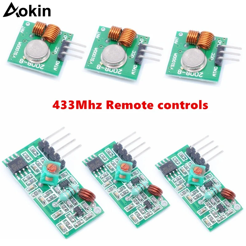 

433 Mhz Superheterodyne RF Receiver and Transmitter Module For Arduino uno Wireless module Diy Kits 433Mhz Remote controls