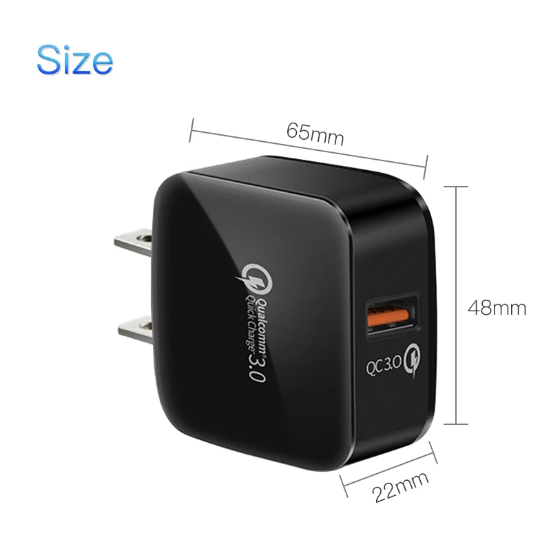 QC 3 0 один порт USB хлеб Быстрая зарядка 5 В зарядное устройство для смартфона