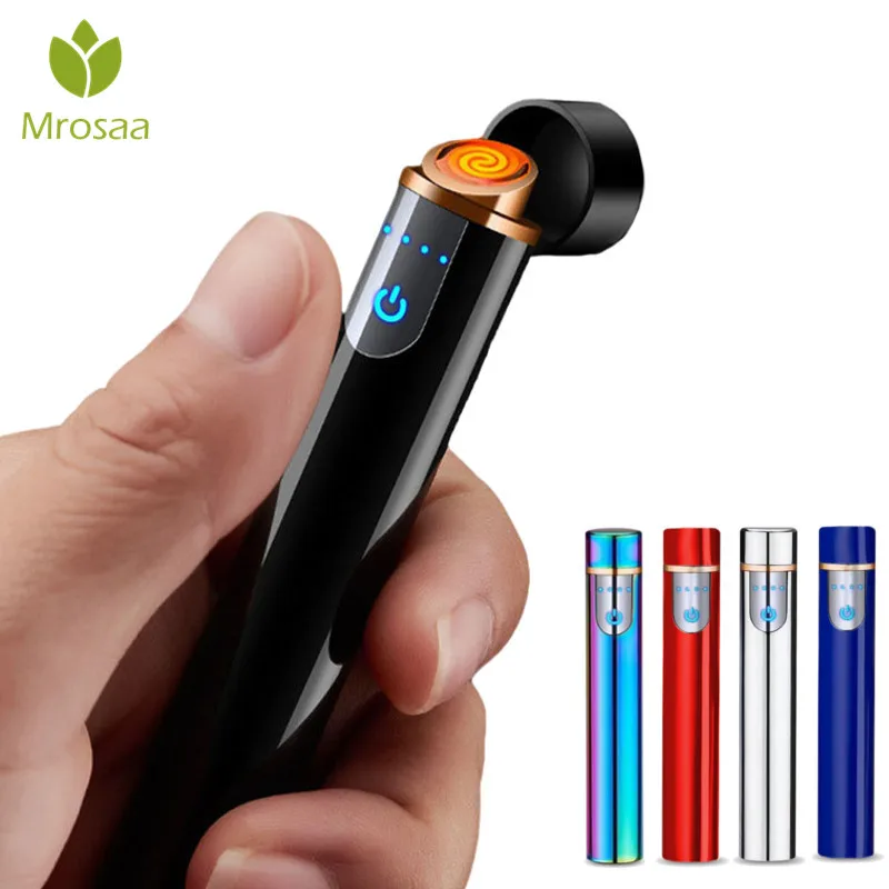 Mrosaa Вольфрамовая USB зажигалка ветрозащитный негорящий сенсорный выключатель