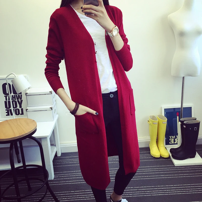 New Spring Women Sweater Cardigans Casual Warm Long Design Female Knitted Coat Cardigan Lady |