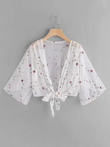 Новейшая летняя сексуальная накидка с цветочным принтом сетчатая пляжная одежда