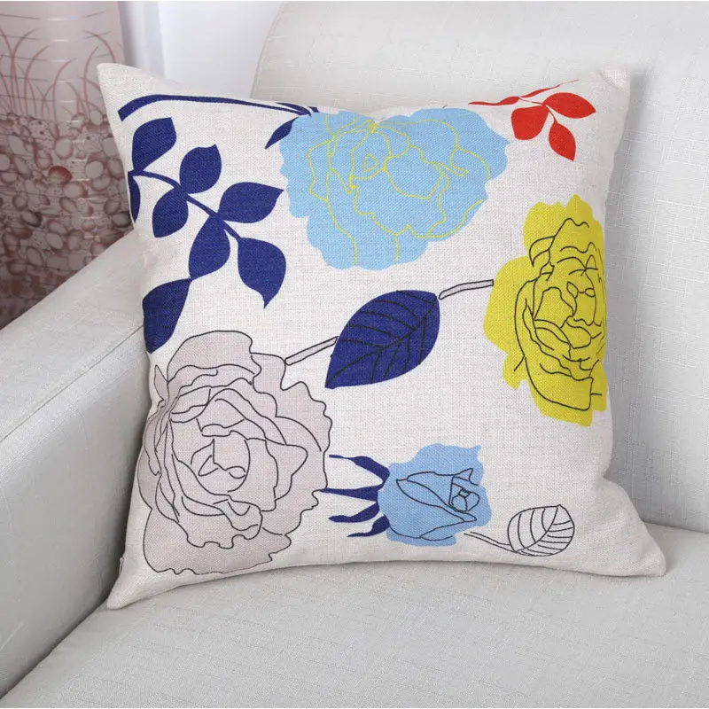 18 ''x 18'' простые цветы и птицы комнаты подарки односторонняя печать