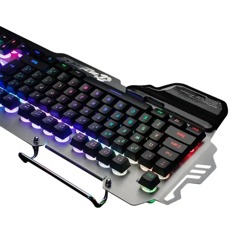 PK 900 USB Проводная игровая клавиатура 104 клавиши RGB с подсветкой подставкой для