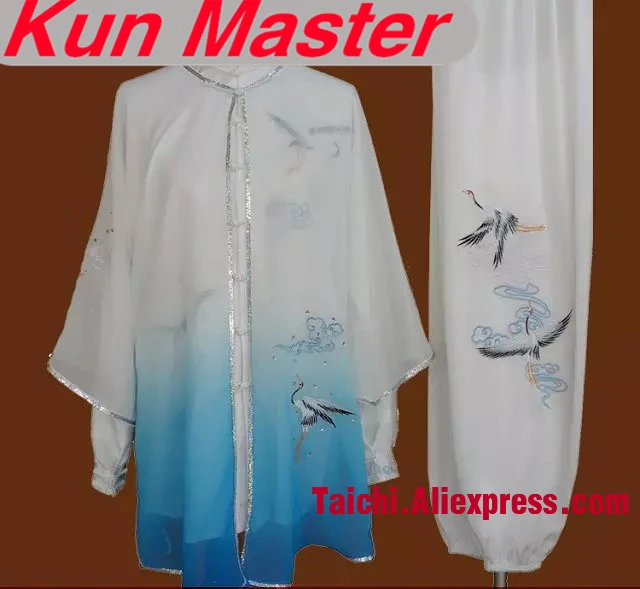 

Индивидуальная униформа для представлений тайчи с вышивкой журавля унисекс Одежда для боевого искусства для кунг-фу из трех частей Фата ку...