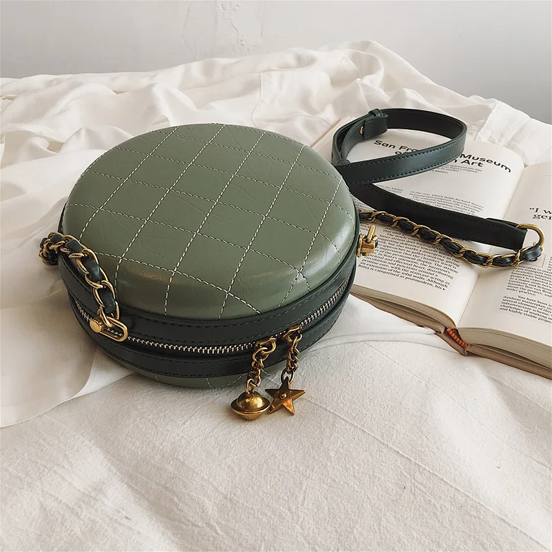 Сумки через плечо для девочек модная дизайнерская маленькая круглая женская