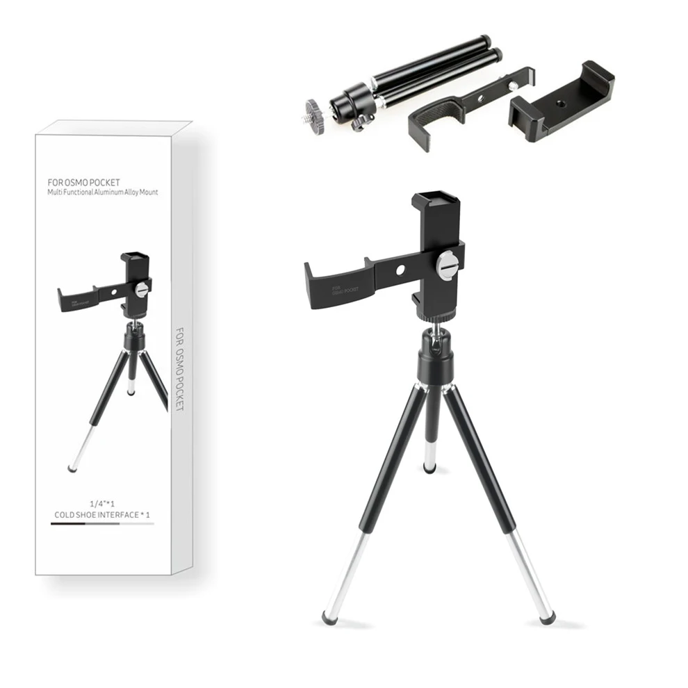 

OSMO Pocket Multi-functional Aluminum Alloy Portable Mount Tripod Stand Fixed bracket Holder Clip Set for phone accessories