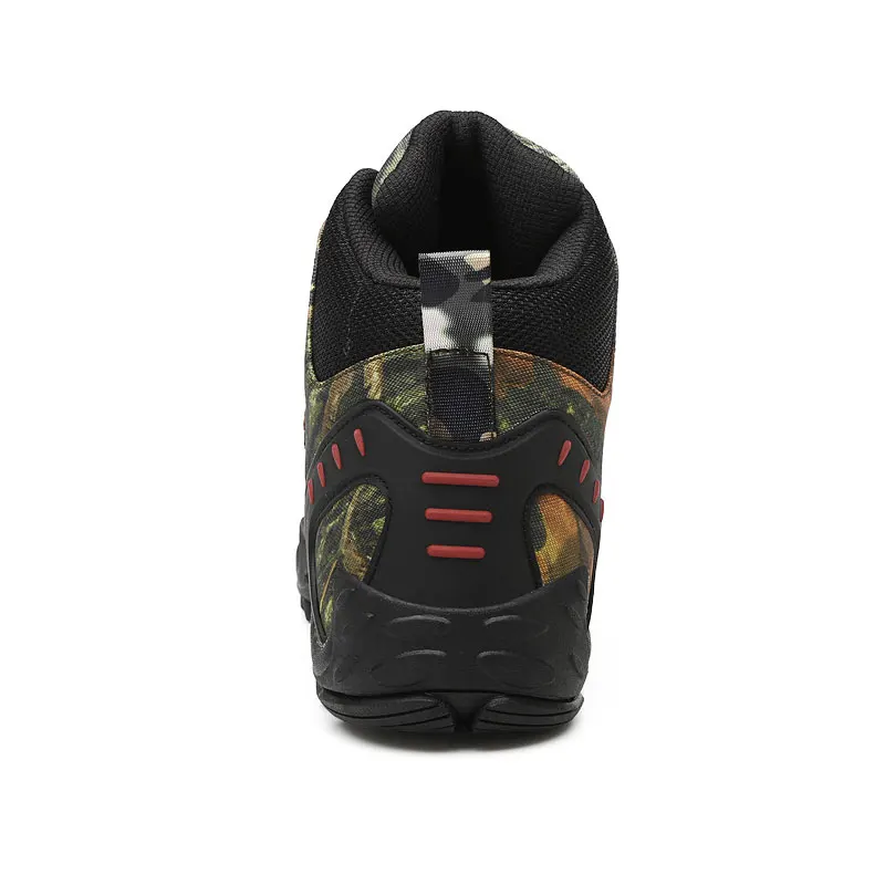 Bjakin Outdoor Men's Hiking Shoes Camouflage High Ankle Camping Sneakers Khaki Climbing Leather Military Tactical Boots Size 45 | Спорт и