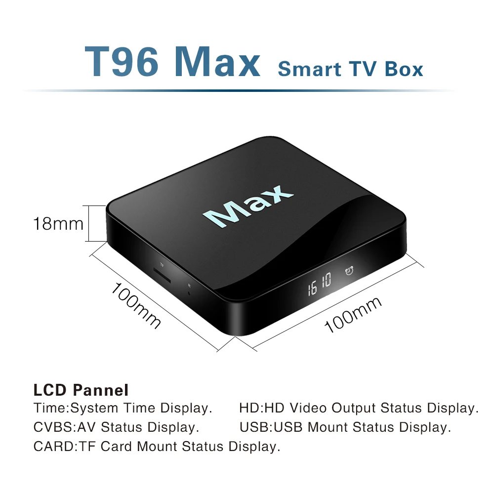 ТВ-приставка T96 Max Android 8 1 S905X2 4 ядра 2 + 16 ГБ HDMI Wi-Fi Bluetooth 1000 Мбит/с 32 | Электроника