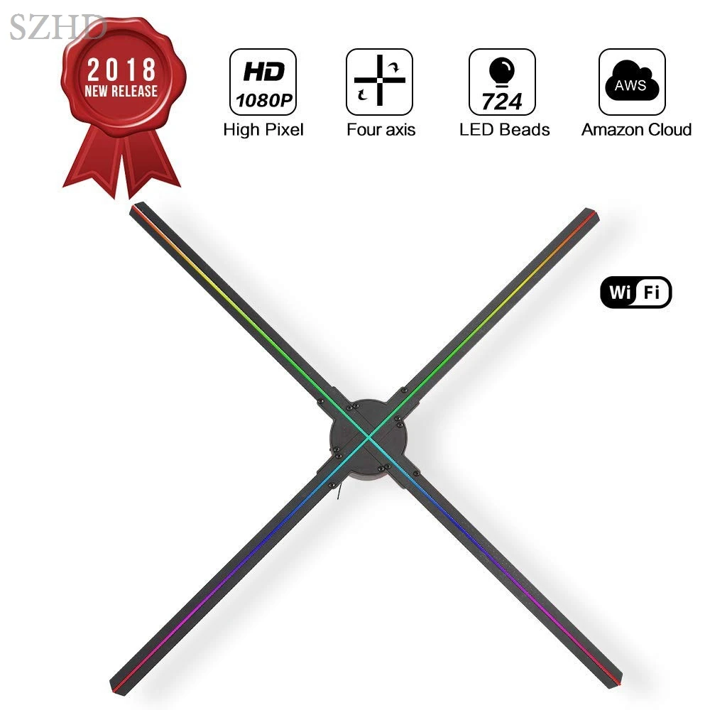 melhor Dseelab Mais Novo 65cm Wifi Telefone Móvel App Nuvem Holograma Led Fã Display 3d Holográfico Projetor Addvertising