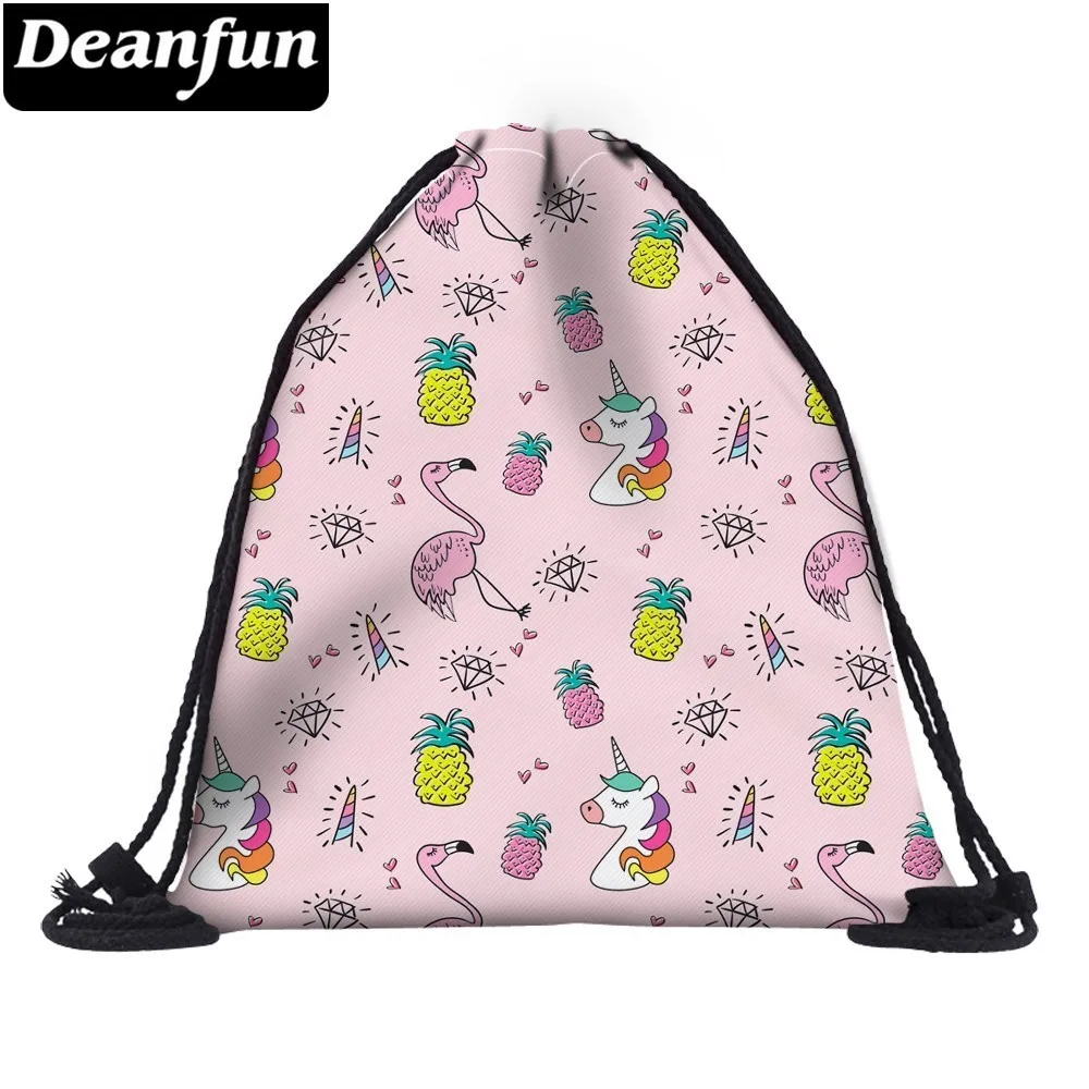 Deanfun рюкзак на шнурке с единорогом Фламинго водостойкая сумка Заказные рюкзаки