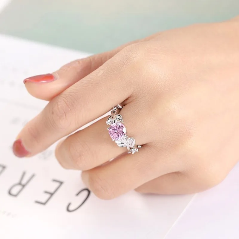 Женское Обручальное Кольцо Anillos обручальное кольцо серебряного цвета с листьями
