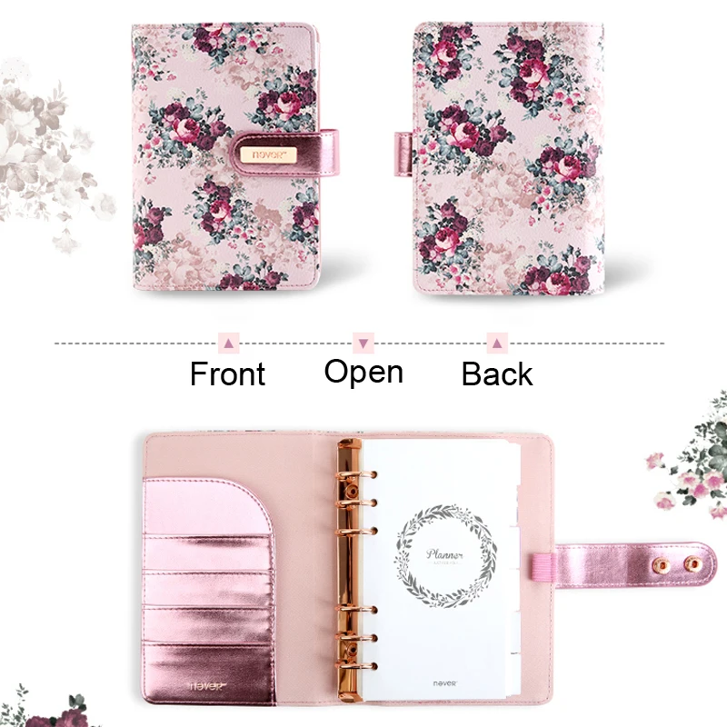 

NEVER Stationery Rose Series Spiral Notebook 2018 Agenda Organizer A6 Planner Personal Diary Book Office And School Supplies