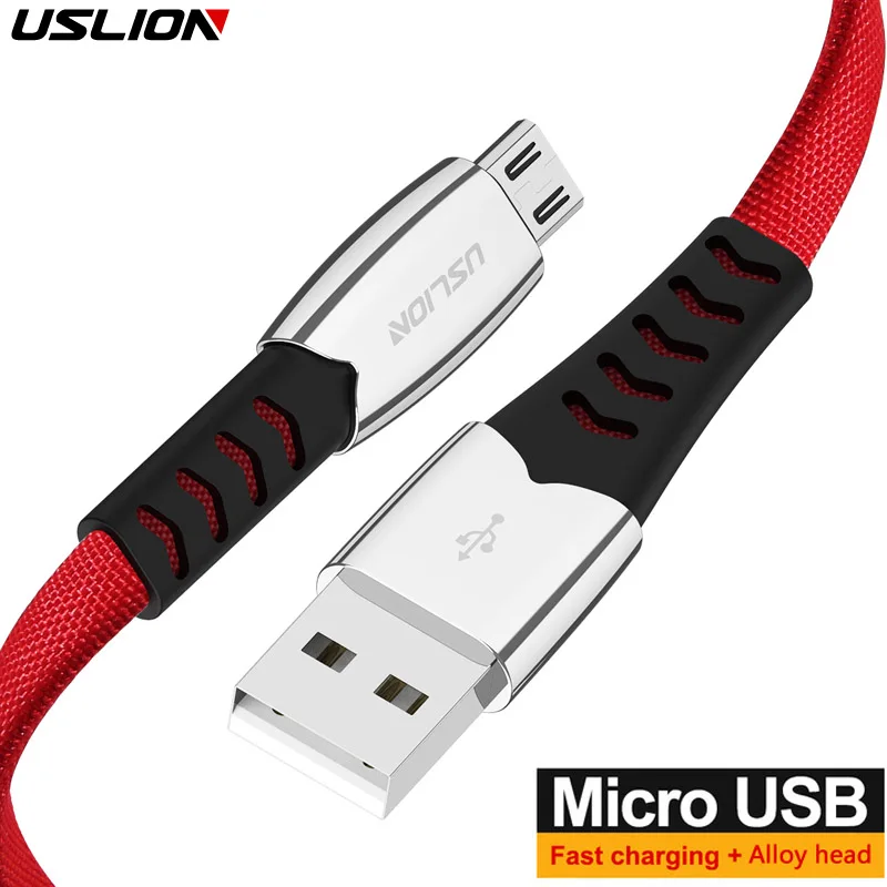 Кабель Micro USB USLION кабель для быстрой синхронизации данных и зарядки Samsung Xiaomi redmi note