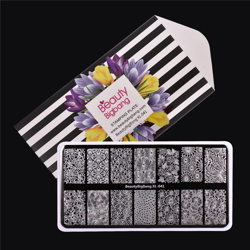 BeautyBigBang 6*12 см модные цветочные пластины для штамповки ногтей шаблоны искусство BBB