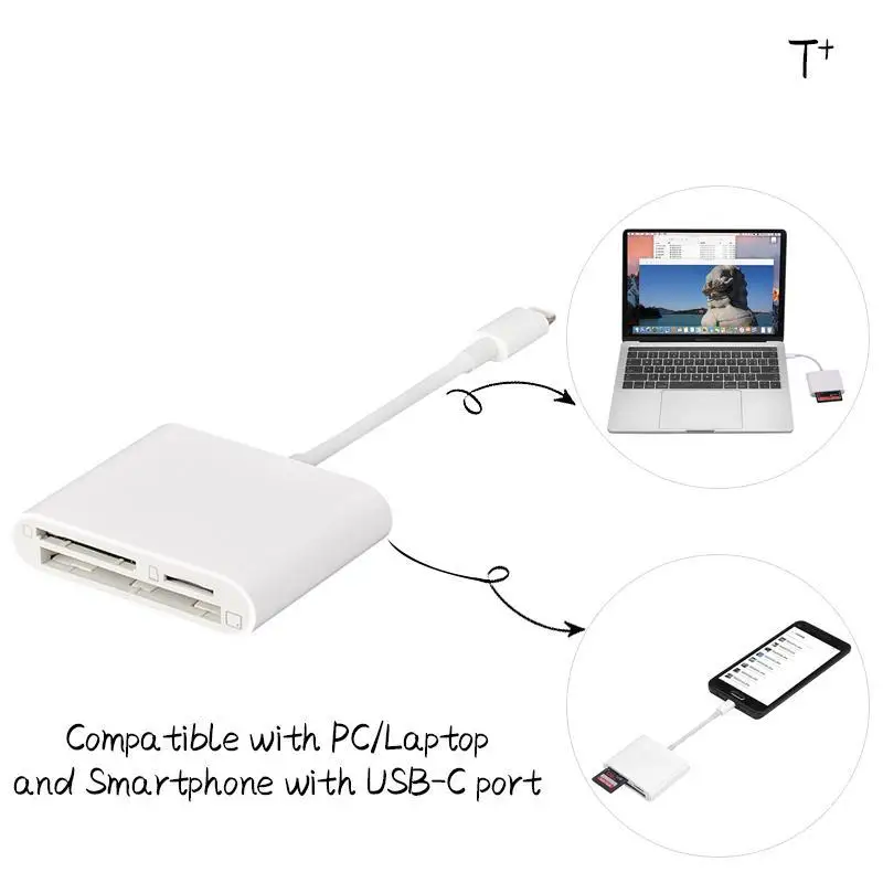 USB C 3 в 1 белый кардридер для Micro SD TF CF SDHC type Flash Card 2 0 ридер|Картридеры| |