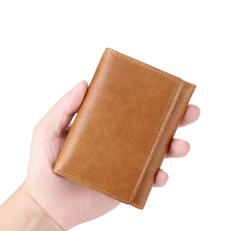 Мужские кошельки с карманом для монет 100% натуральная кожа короткий RFID