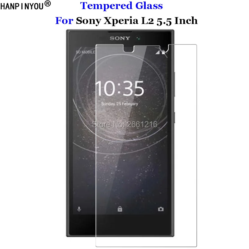 Закаленное стекло 9H 2.5D для Sony Xperia L 2 Премиум Защитная пленка экрана L2 / Dual H3311 H3321
