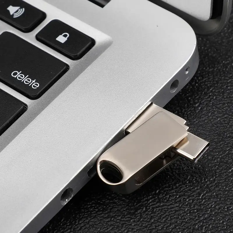 Тип c USB3.0 поворотный двойной разъем флэш памяти диск 16/32/64 ГБ Ручка накопитель для