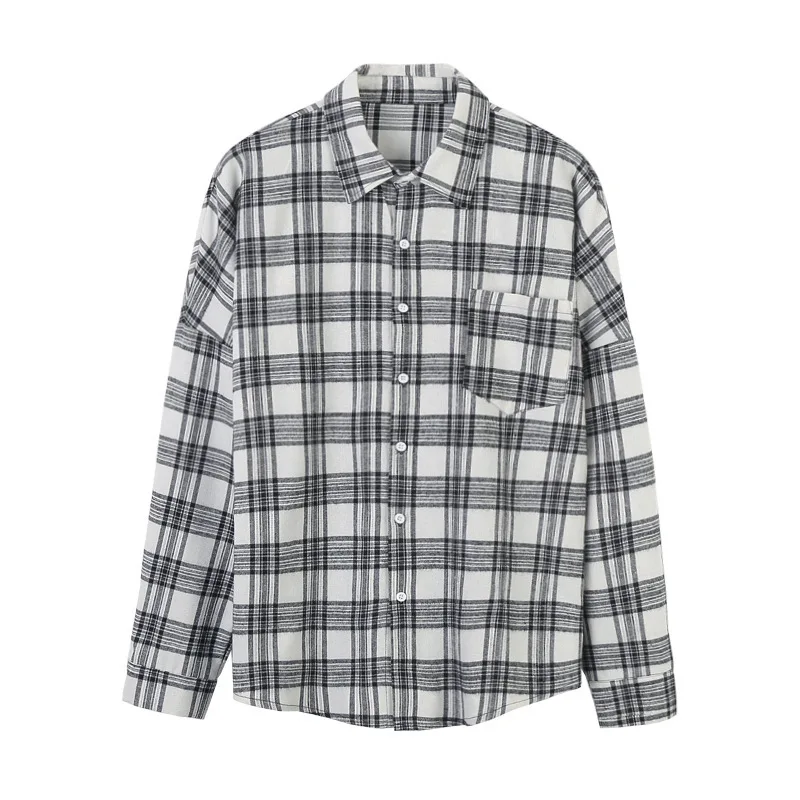 

Hanlu Leisure Time Men's Wear 2019 Season Lattice Shirt Male Original Old Bf Wind Student Easy Shirt Loose Coat
