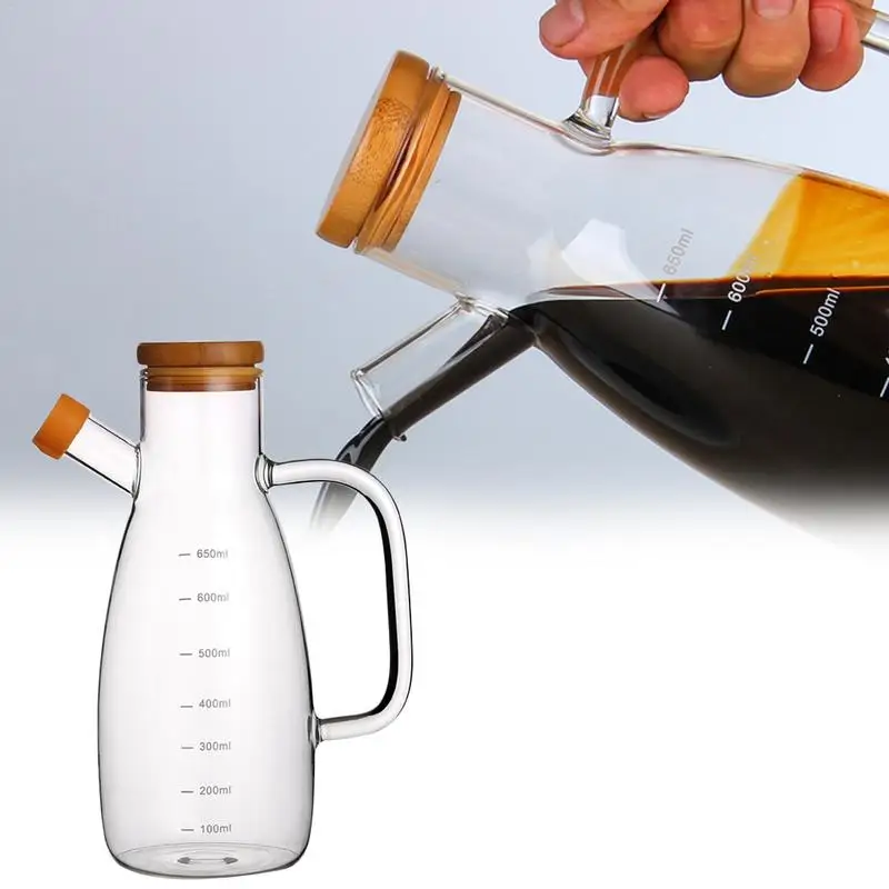 650ML из высокачественного боросиликатного Стекло оливковое масло уксус горшок