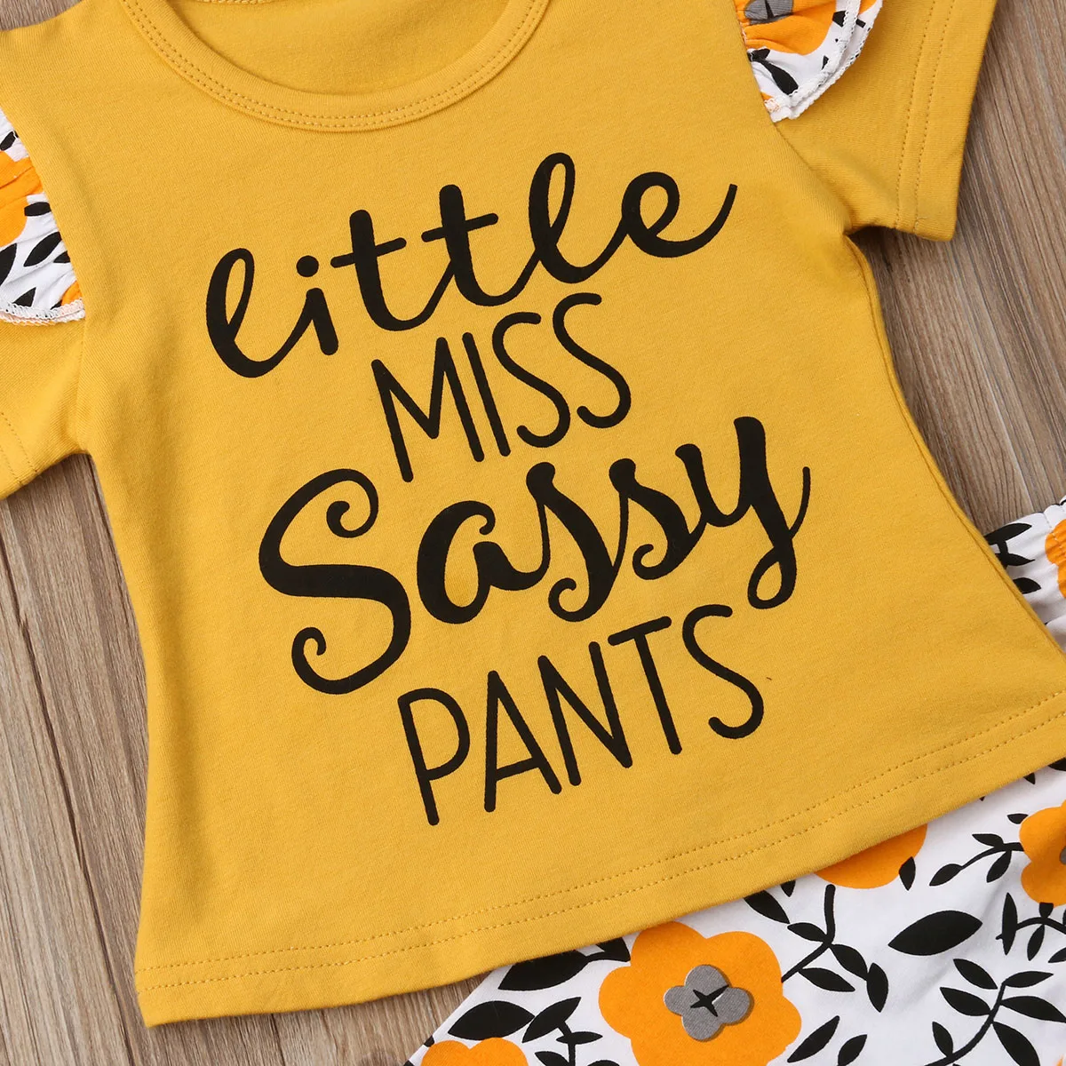 0-5T Little Girls Cotton Clothes Sets Toddler Kids Baby Girl Flower Tops T-Shirt Long Pants Outfits Sunsuit Summer Clothing | Детская