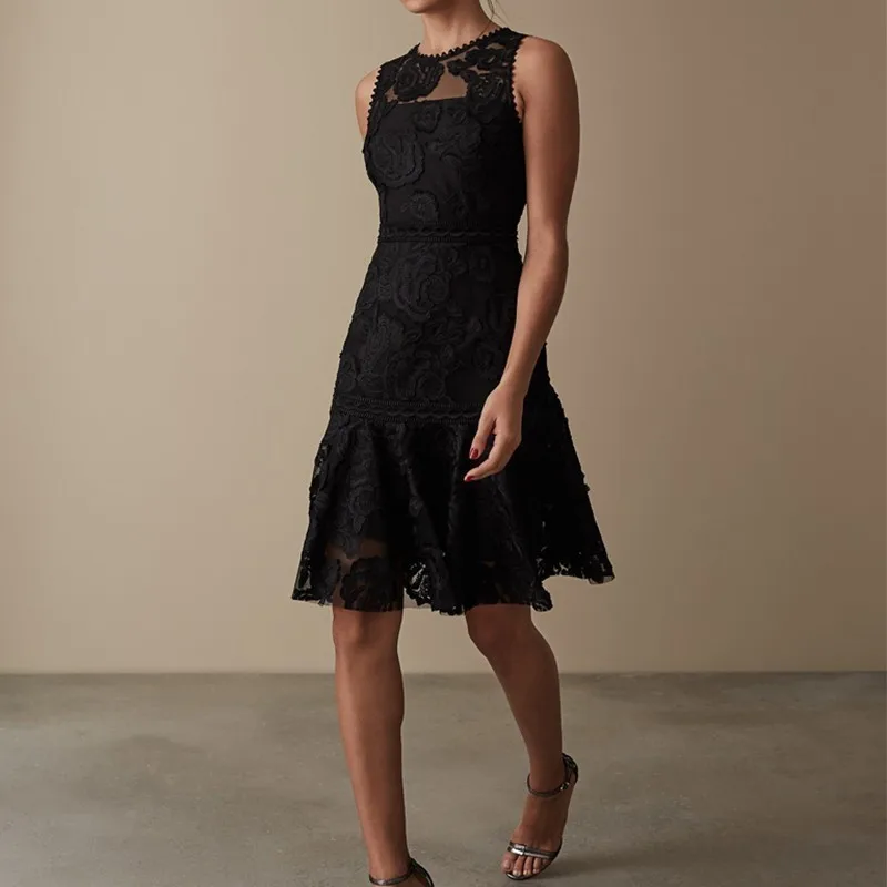 TWOTWINSTYLE кружевное платье с вышивкой для женщин без рукавов высокой талией