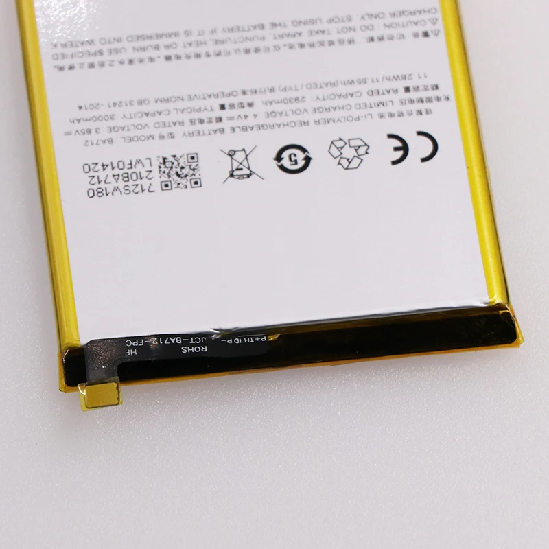 JRZ 2930mAh BA712 батарея для Meizu Meilan S6 M712C/M/Q/Q-B сменные батареи телефона Bateria с