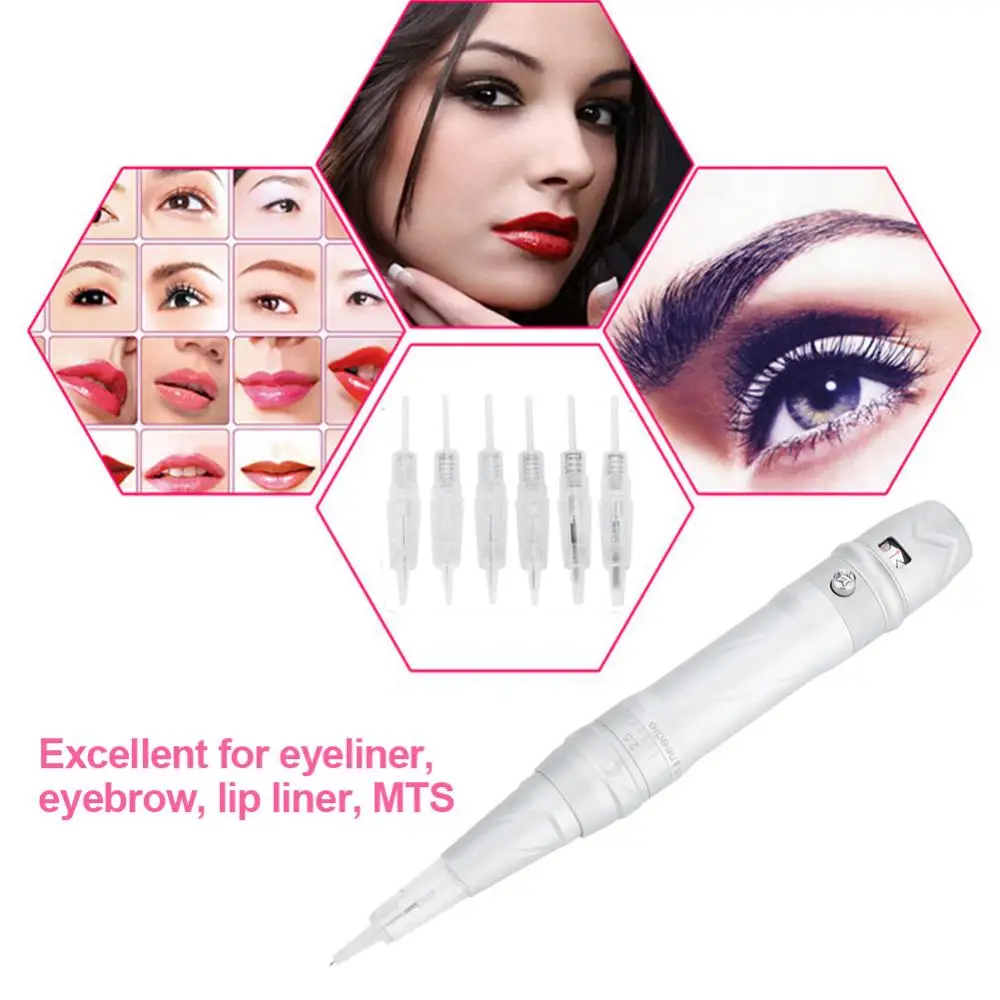 Permanent Tattoo Makeup Machine Kit For Eyebrow Lip Eyeliner MTS Microblading Pen Set Electric Supplies a | Красота и здоровье