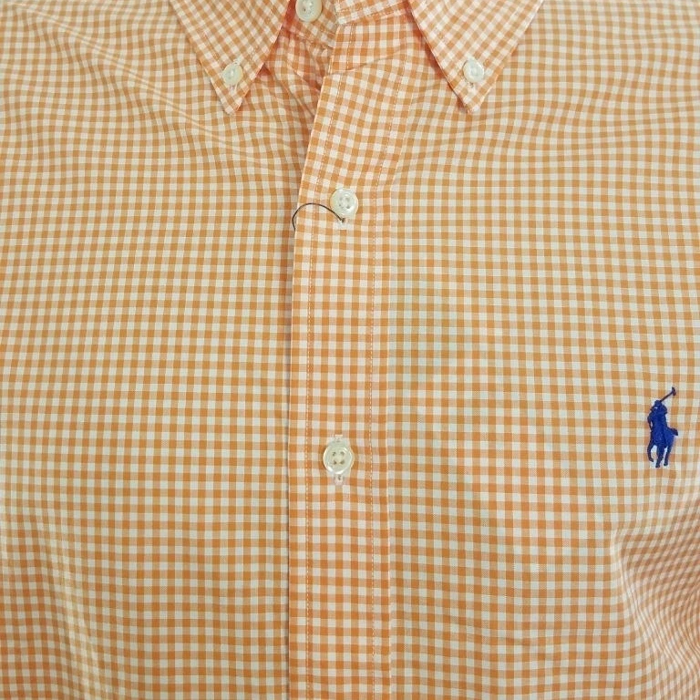 RALPH LAUREN Мужские Оранжевый зонтик спортивная рубашка хлопок SZ XL СЗТ $90 | Мужская