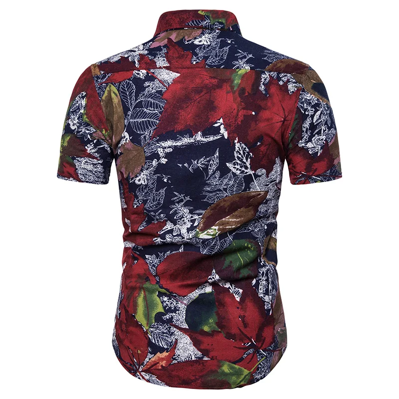 Mens Summer Fashion Beach Hawaiian Shirt Brand Slim Fit Short Sleeve Floral Shirts Casual Holiday Party Clothing Camisa M-5XL | Мужская
