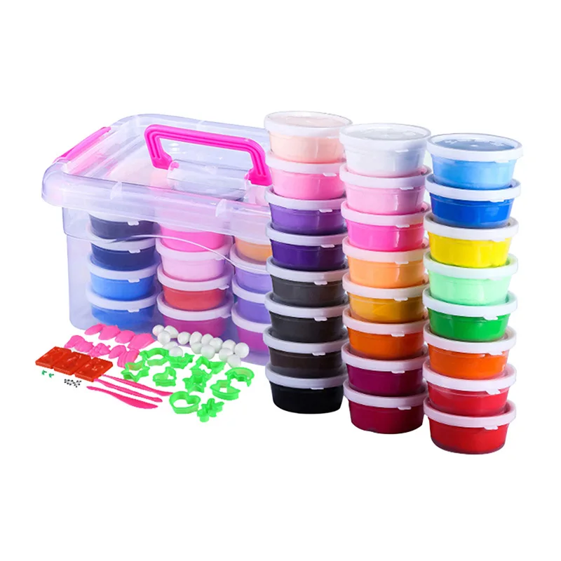 24 цветов слизи Полимерная глина Air Dry Playdough легкие мягкие моделирование прыжки
