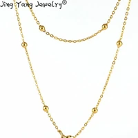 jing yang new necklace beaded gold chain basic necklace for women wedding gift diy jewelry cadena basica dorada
