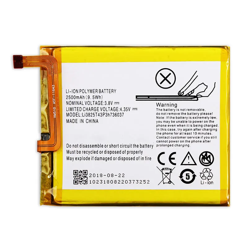 Аккумулятор Li3825T43P3h736037 для ZTE BV0720 Blade A2 V7 Lite батарея на две SIM карты 2500 мАч|battery
