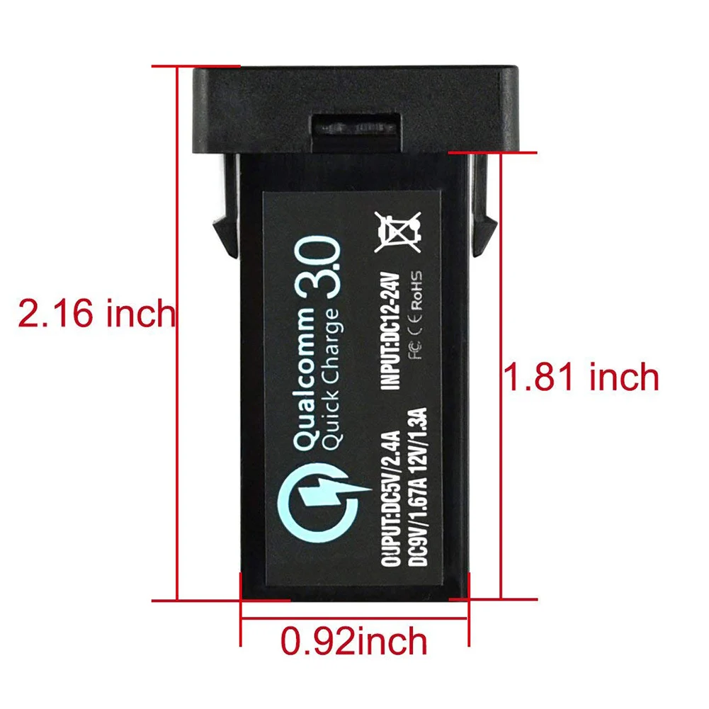 Автомобильное зарядное устройство 3 0 с двумя портами USB 2 для Toyota защитой от