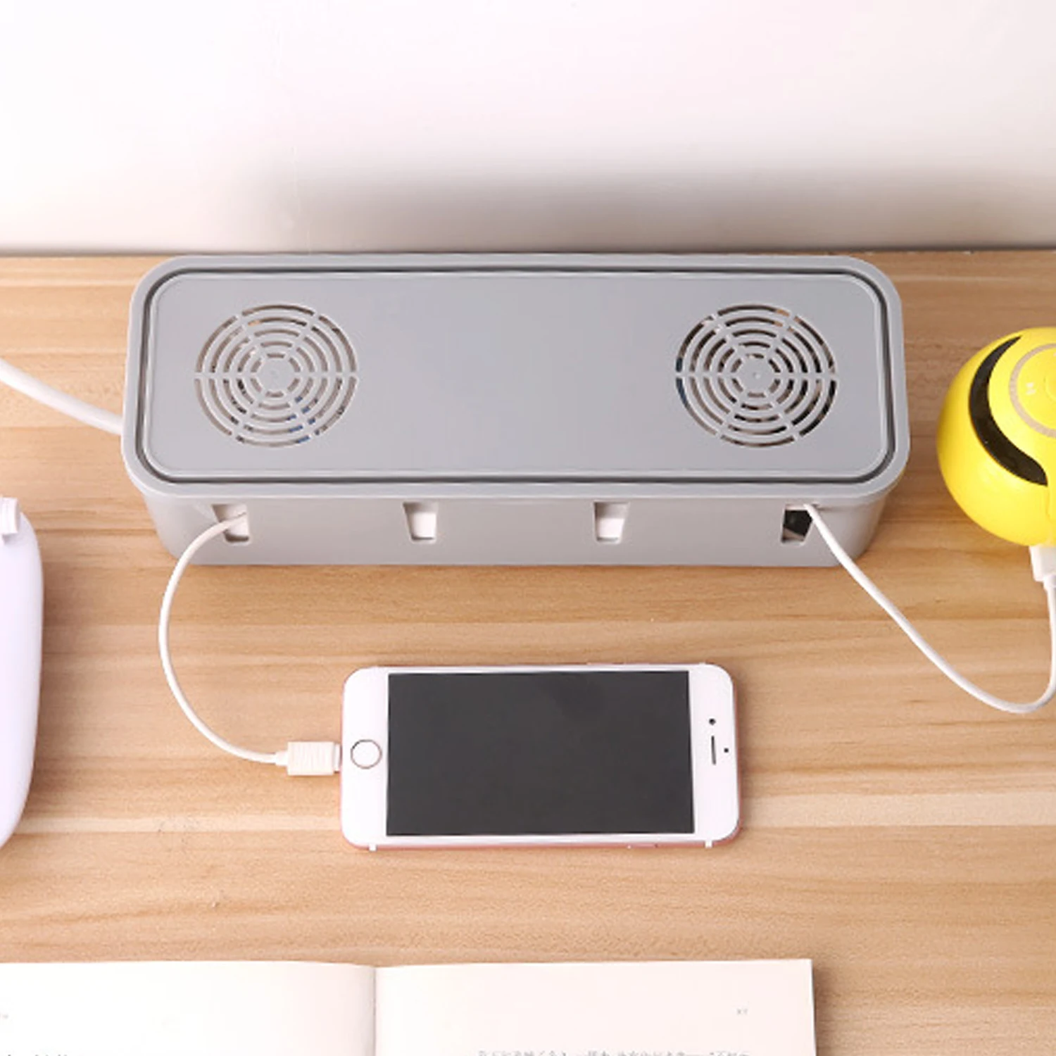 Behogar Настольный шнур питания розетка полоса коробка для хранения Контейнер