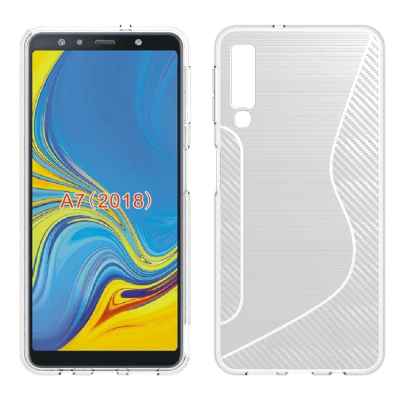 1 шт./лот Бесплатная доставка S Line TPU мягкий чехол для Samsung Galaxy A7 2018 A750|Бамперы| |