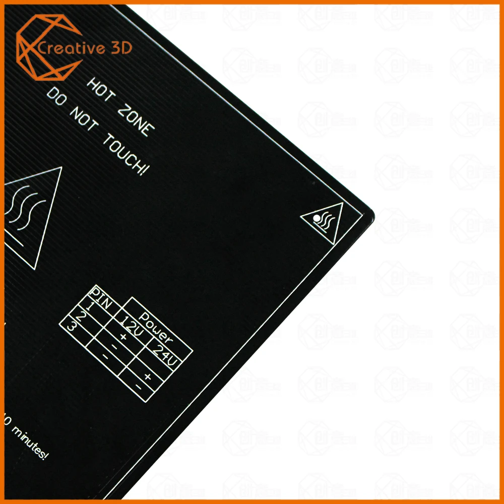 Горячая кровать алюминиевая Тепловая 12 В/24 В PCB 250*250*3 0 мм часть для Reprap Mendel 3D Heatbed 3