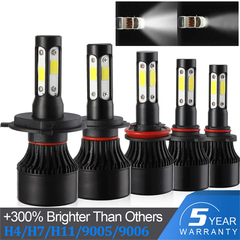 Hiyork 4 боковые Автомобильные светодиодные фары H8 H9 HB3 HB4 HB2 Lumens DOB лампы 100 Вт H4 Hi lo H7 H11