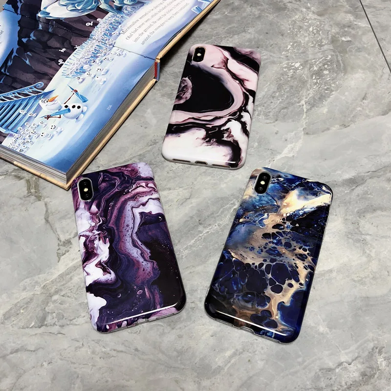 Модный мраморный текстурированный глянцевый чехол защитный для IPhone XR XS Max X 8 7 Plus 6