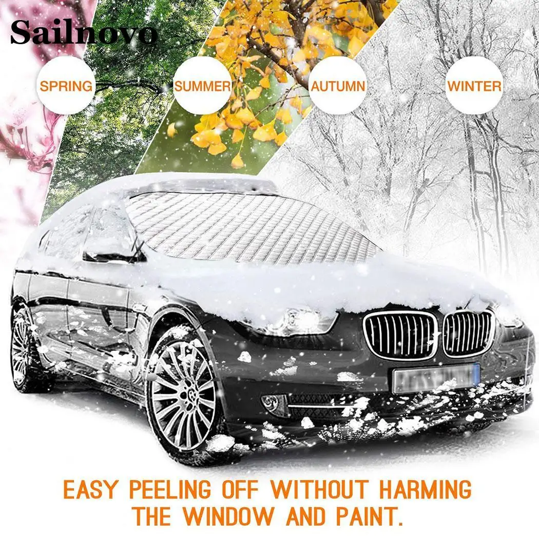Sailnovo 183*116 см Общая твердая зимняя крышка для лобового стекла автомобиля Складная