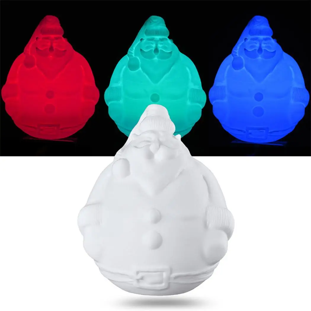 3D Print LED Lights Creative Santa Claus Shape Night Bedroom Desk Dormitory Blow Contral Table Lamp 1000 hours | Лампы и освещение
