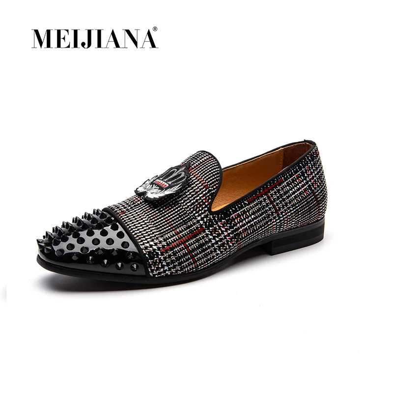 MEIJIANA New 2019 Men's Loafers Crown Party and Wedding Shoes Fashion Casual Luxury Brand | Обувь