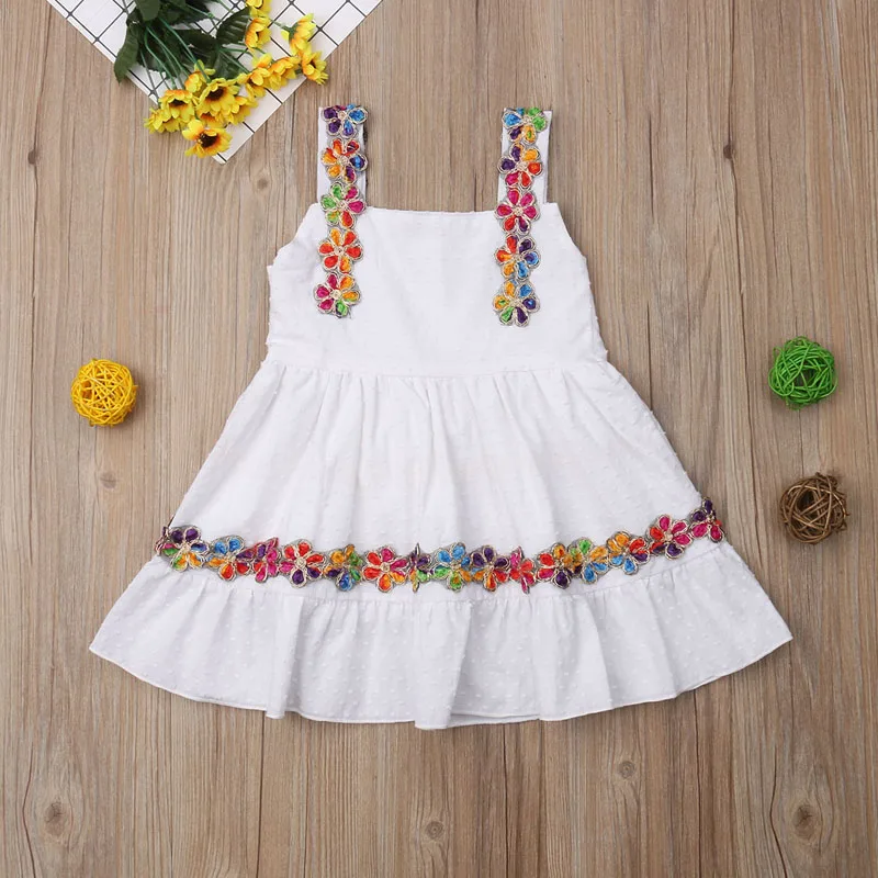 Sweet Flower Girl Princess Dress Baby Kid Party Wedding Bridesmaid Bow Knot Laciness Tutu White 1-6T | Детская одежда и обувь