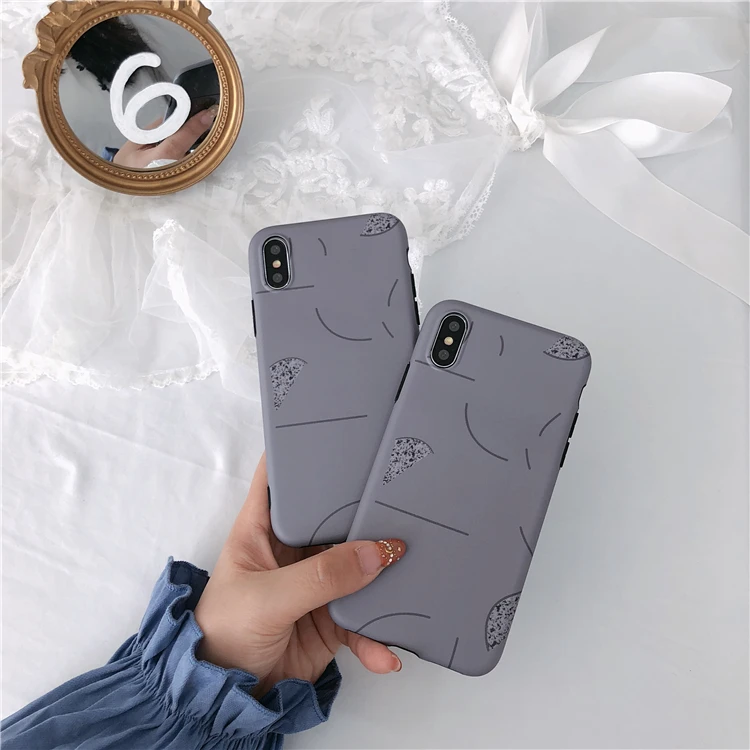 Крутой абстрактный серый чехол для iPhone XS XR Max X 8 7 6 6S Plus Мягкий IMD парный Стиль