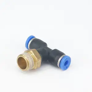 Быстроразъемный пневматический тройник с наружным диаметром 4 мм, 14 дюйма, с 3-сторонним нажимным соединителем, 0,8 МПа