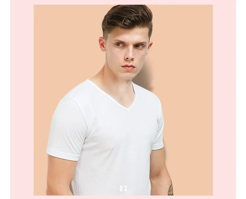 Футболка Vogue Новая повседневная мужская рубашка Homme однотонная футболка с v