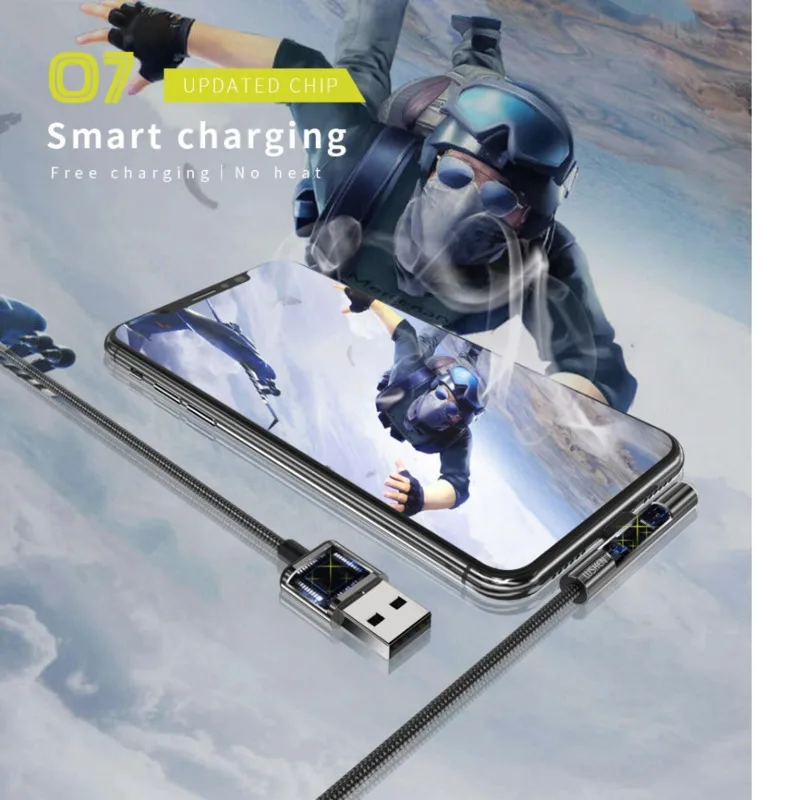 Wsken светодиодный usb кабель для iPhone Lightning Зарядное устройство 2.4A быстрой зарядки и