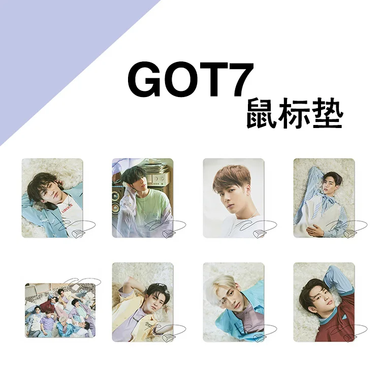 Резиновая мышь [MYKPOP]GOT7 MARK JACKSON YONGJAE YUGYEOM прочный Настольный коврик для мыши 26x21 см